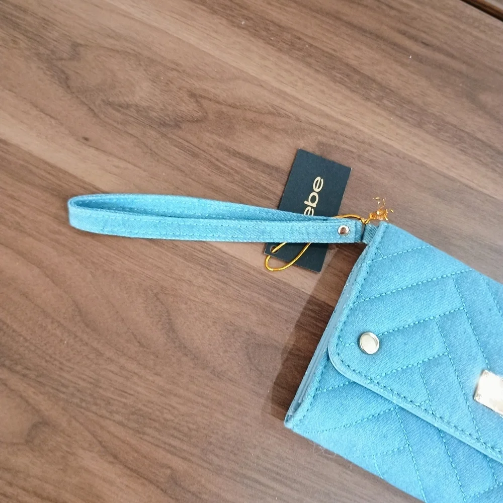 bebe Blue Quilted Wallet